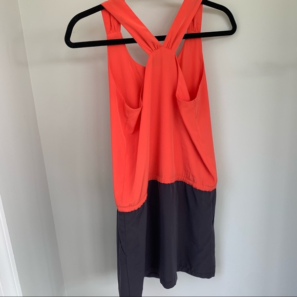 Francesca’s orange & gray colorblock dress - Picture 2 of 5